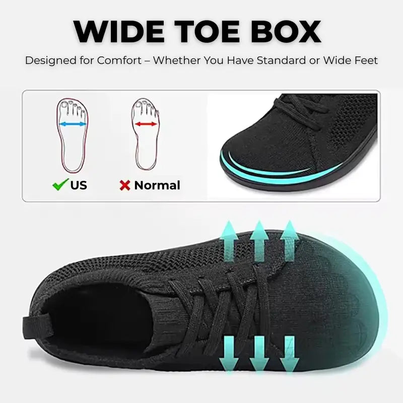 Ultra-Light Wide Fit Shoe for Women – Zero Drop, Breathable & Supportive for Walking & Everyday Comfort