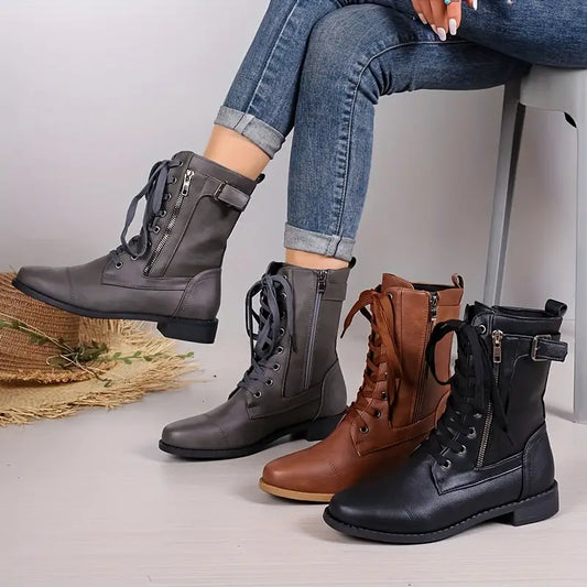 Boots Orthopédiques Femme Avec Double Fermeture Éclair