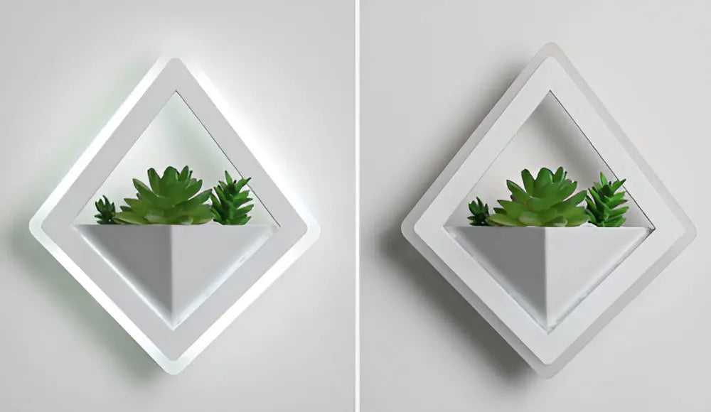 Applique Minimaliste avec Plantes Artificielles Scandinaves pour une Lueur Élégante