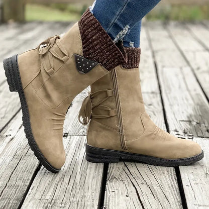 Boots Orthopédiques Femme – Fermeture éclair latérale à nouer