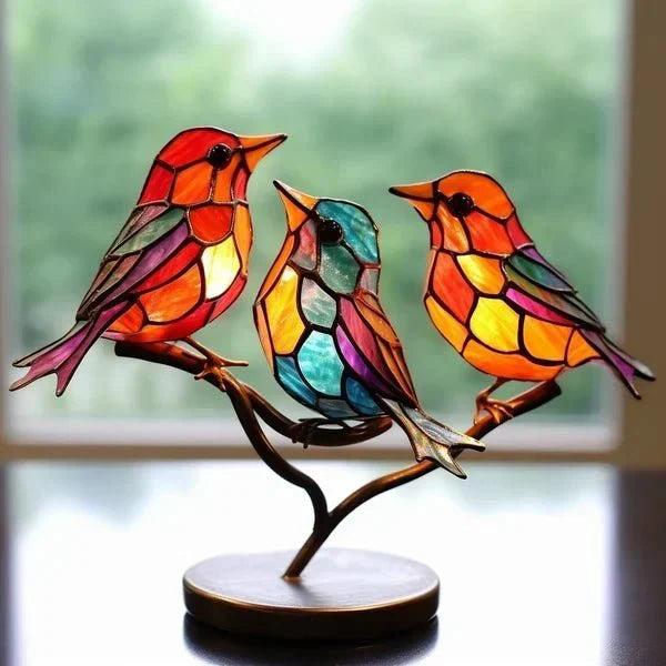 Oiseaux en Verre Coloré pour une Décoration Intérieure Raffinée