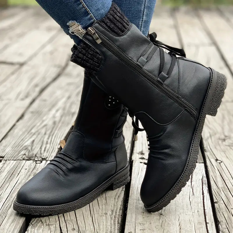 Boots Orthopédiques Femme – Fermeture éclair latérale à nouer