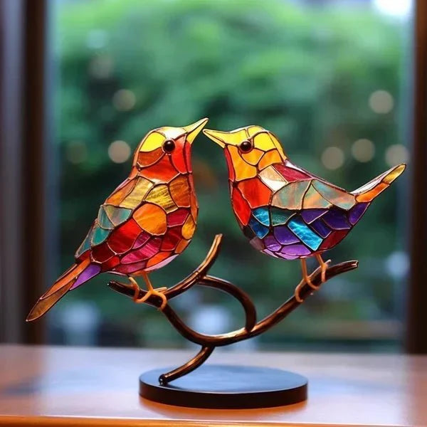 Oiseaux en Verre Coloré pour une Décoration Intérieure Raffinée