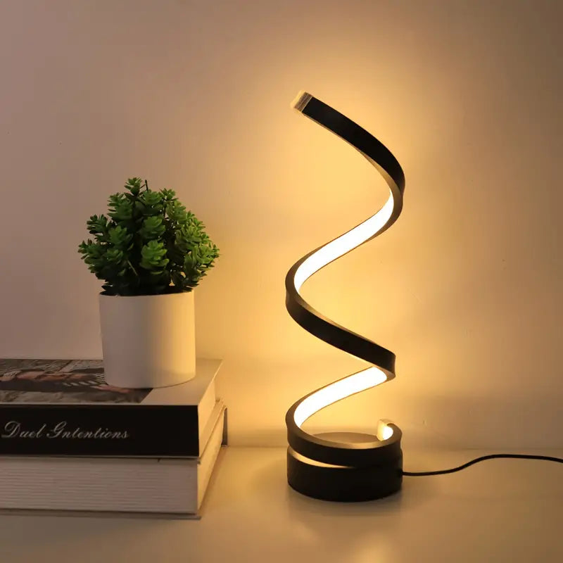 Lampe de Table LED en Spirale au Design Moderne (À Intensité Variable)