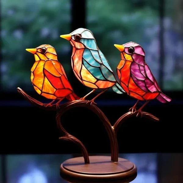 Oiseaux en Verre Coloré pour une Décoration Intérieure Raffinée