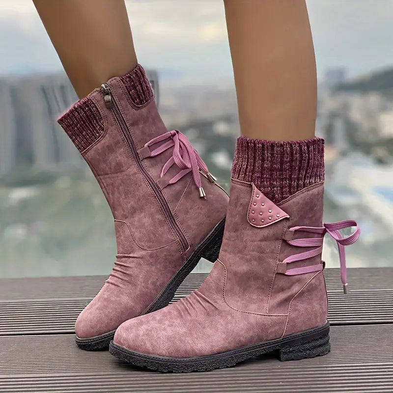 Boots Orthopédiques Femme – Fermeture éclair latérale à nouer