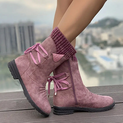 Boots Orthopédiques Femme – Fermeture éclair latérale à nouer