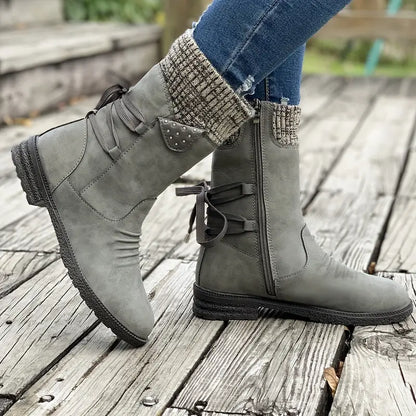 Boots Orthopédiques Femme – Fermeture éclair latérale à nouer