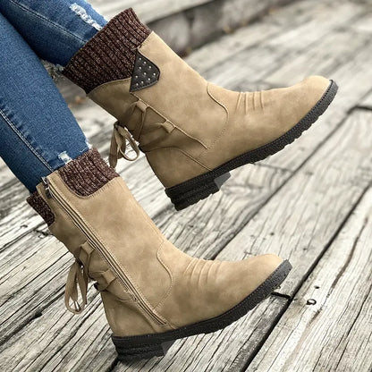 Boots Orthopédiques Femme – Fermeture éclair latérale à nouer