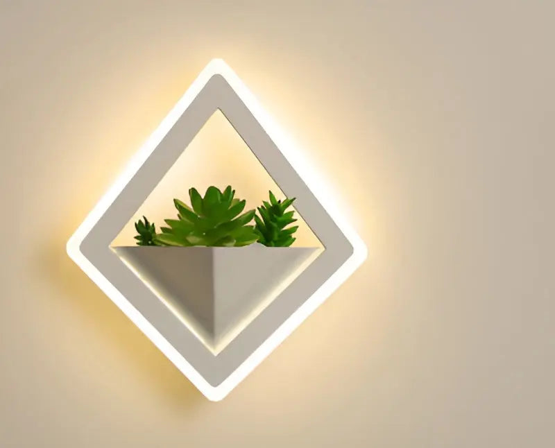 Applique Minimaliste avec Plantes Artificielles Scandinaves pour une Lueur Élégante