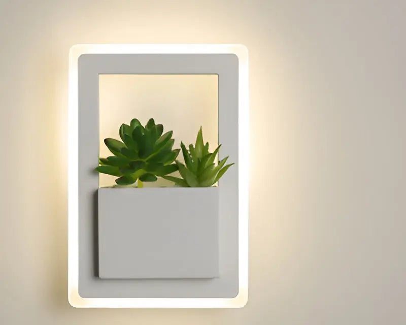 Applique Minimaliste avec Plantes Artificielles Scandinaves pour une Lueur Élégante